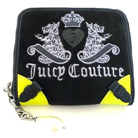 Juicy Couture Mad Money Princess Black Terry Scottie Dog Wallet