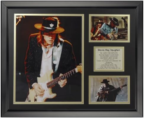 Art of Hollywood Stevie Ray Vaughn, Framed Photo Presentation - 18 x 22 Inches