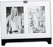 Horizontal Chalkboard Style Metal and Black Double Picture Frame With Metal Clip 5x7