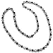 Mens 7 mm Wide 30 Inches Long Black White CZ Cubic Zirconia Platinum Flower Cluster Iced Out Hip Hop Chain Necklace