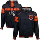 NFL Men's Chicago Bears Full Zip Hooded Jacket (Blue, Medium)