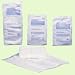 Consists of three layers - soft outer non-woven layer, fluff filler to absorb and wet-proof moisture barrier to retard strike-through.
