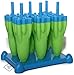 Popsicle Molds BPA Free Set Of 6 By Homelivn,Set of 6 Green Blue Reusable, BPA free, Durable Quality Molds with Sturdy Tray