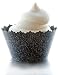 Glitter Black Sparkle Cupcake Wrapper - Set of 12 - Luminosity for Weddings, Parties, Birthdays & Events