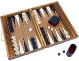 Backgammon medium * exklusiv mit Mulden! * Luxusausf&uuml;hrung * Mahagoni natur - Albatros International GmbH