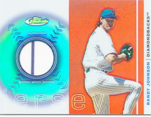 2003 Finest Uniform Relics FRJRJ Randy Johnson Arizona Diamondbacks (Piece of Authentic Game Worn Jersey - Baseball Cards)