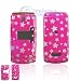 Hot Pink with Silver Stars Design Snap-On Cover Hard Case Cell Phone Protector for ZTE C79 [Beyond Cell Packaging]