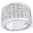 Glittering and Beautiful Solid Sterling Silver Cubic Zirconia Rhodium Plated Rings