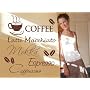 Wandtattoo Kaffee Nr.123 Wandaufkleber Wandmotiv (Gr��e: 67cm x 59cm)