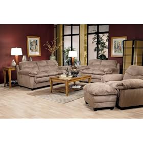 Microfiber Sofa Set - 4 Piece in Sandle Microfiber - Coaster by Coaster