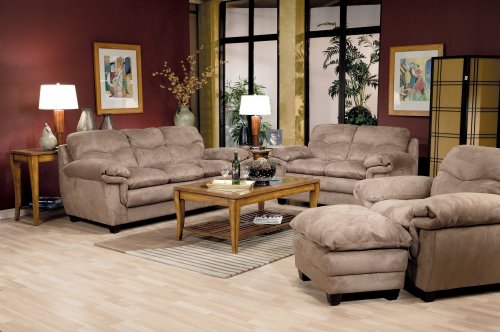 Microfiber Sofa Set - 4 Piece in Sandle Microfiber - Coaster