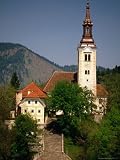 17th Century Church, Bled Island, Bled Island, Gorenjska, Slovenia Photographic Poster Print by Jon Davison, 42x56