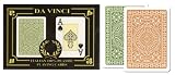 Da Vinci Club Casino, Italian 100% Plastic Playing Cards, 2-Deck Bridge Size Large Index Set, with Hard Shell Case & 2 Cut Cards
