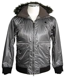 DC Wms Beret Exotex Fur Hooded Ski Jacket Steel