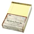 TOPS 74890 Second Nature Recycled 8-1/2x11 Pads, Canary, Legal Rule, 50 Sheets/pad, 12/pk