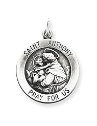 Sterling Silver Antiqued Saint Anthony Medal