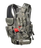 Ultimate Arms Gear Tactical ACU Army Digital Camo Camouflage Lightweight Edition Tactical Scenario Military-Hunting Assault Vest w/ Right Handed Quick Draw Pistol Holster by Ultimate Arms Gear
