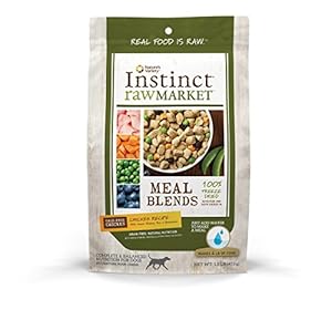 Nature's Variety Instinct Raw Market Grain-Free Freeze Dried Chicken Recipe Meal Blends for Dogs, 1 lb. Bag