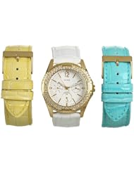 GUESS U0207L1 WOMEN SET 3 PIECES LEATHER WHITE/YELLOW/TURQUOISE