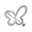 14K White Gold Diamond Butterfly Brooch - 0.25