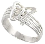 1/2 (12 mm) Sterling Silver High Polished Abstract Butterfly Ring