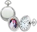 Colibri Pocket Watch Antique Design Photo Frame Engravable Wood Box PWS096009J