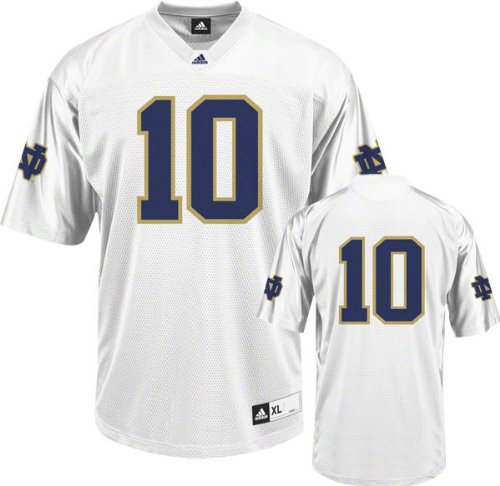 Notre Dame Fighting Irish Football Jersey: adidas #10 White Replica Football Jersey