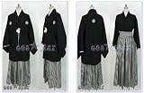 【コス★スター製】和服　羽織袴風（黒）　コスプレ衣装 新品　男女XS〜XXXLサイズ 完全オーダメイドも対応可能 和服 袴