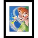 Tinker Bell and Peter Pan Framed Lithograph - 12.25x15.25"