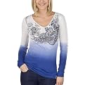 Mossimo&reg; Black Womens Slim Sleeve V-Neck Top - Blue Whale Ombre
