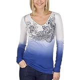 Mossimo&Acirc;&reg; Black Womens Slim Sleeve V-Neck Top - Blue Whale Ombre - M