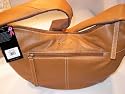 Stone Mountain Melrose Round Tan Leather Hobo Bag Handbag