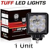 Tuff LED Lights 4" Inch Square 27watt LED Work Lamp Light 1550 Lumen, Off Road, Atv, Utv, Polaris Ranger