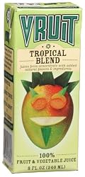 Vruit Vegetable and Fruit Juice, Tropical Blend, 8-Ounce Cartons (Pack of 27)
