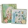 Seashells combination set: Spiral bound notebook and set of 12 Tri-Fold notecards and envelopes