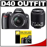 Nikon D40 Digital SLR Camera with 18-55mm f/3.5-5.6G ED II AF-S DX Lens & 55-200mm f/4-5.6G ED AF-S DX Lens + Nikon 2-Year Extended Warranty