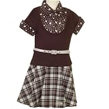 Girls Fall Clothes BLACK Short Sleeve HEART Dress RARE EDITIONS Girl 7-14