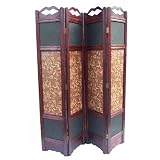 Decorative 4 Panel Wood Room Divider Screen - Angelic Pattern