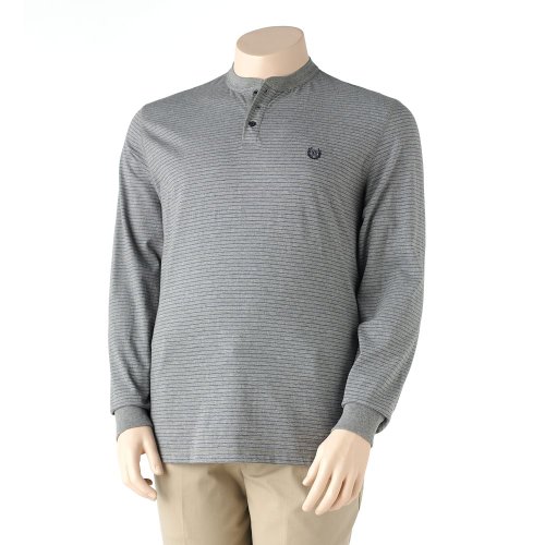 Chaps Striped Rider Henley - Big & Tall, Grey Stripe, 2XB