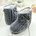 DZT1968 Baby Girl Soft Anti Slip Sole Knit Cotton Bowknot Shoes Snow Boots Socks (6~12 Months, Gray)