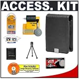 Canon PowerShot PSC-1000 Deluxe Leather Case (Grey) + Accessory Kit for SD1100 IS, SD1000, SD770 IS, SD600, SD400 Digital Cameras
