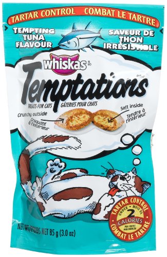 Whiskas Temptations Tempting Tuna Flavour Treats for Cats, 3-Ounce Pouches (Pack of 12)