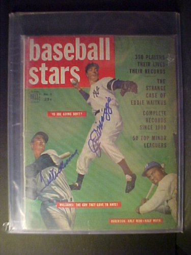 Joe Dimaggio New York Yankees & Ted Williams Boston Red Sox Autographed 1950 Dell Baseball Stars Magazine