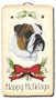 KimsCrafts Dog Collection Handmade in Maine Stenciled 8"x14" Slate Bulldog Holiday Sign
