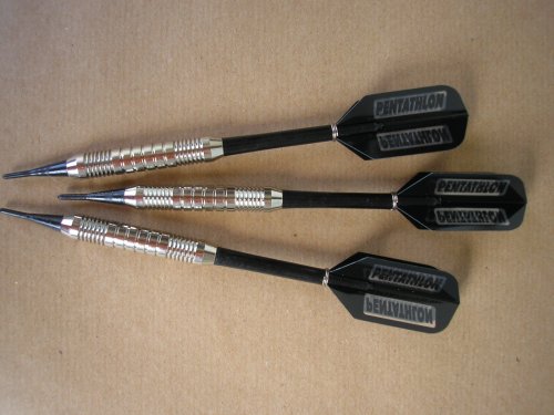 3 Stück Soft-Dartpfeile Silberpfeil mit Pentathlon Fly 17 gramm Deutschland Dartset_01_16