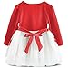 NNJXD Infant Baby Girls Long Sleeve Cotton Flower Dress Size 18-24 Months Red