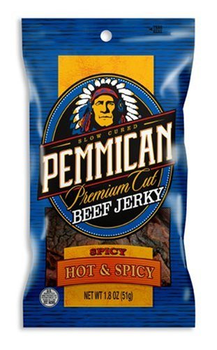 Pemmican Premium Cut Beef Jerky, Hot & Spicy, 2-Ounce Individually Wrapped Sticks in... by Pemmican