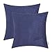 CaliTime Pack of 2 Cozy Throw Pillow Covers Cases for Couch Sofa Home Decoration Solid Dyed Soft Chenille 18 X 18 Inches Navy Blue