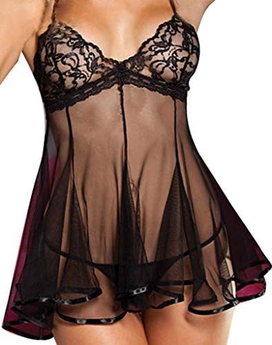 Sexy Women Lingerie Lace Nightwear Dress Underwear Babydoll G-String Sleepwear
