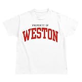 Property Of Weston Prénoms Masculins T-shirt Garçon (Blanc, tailles 2 - 14)